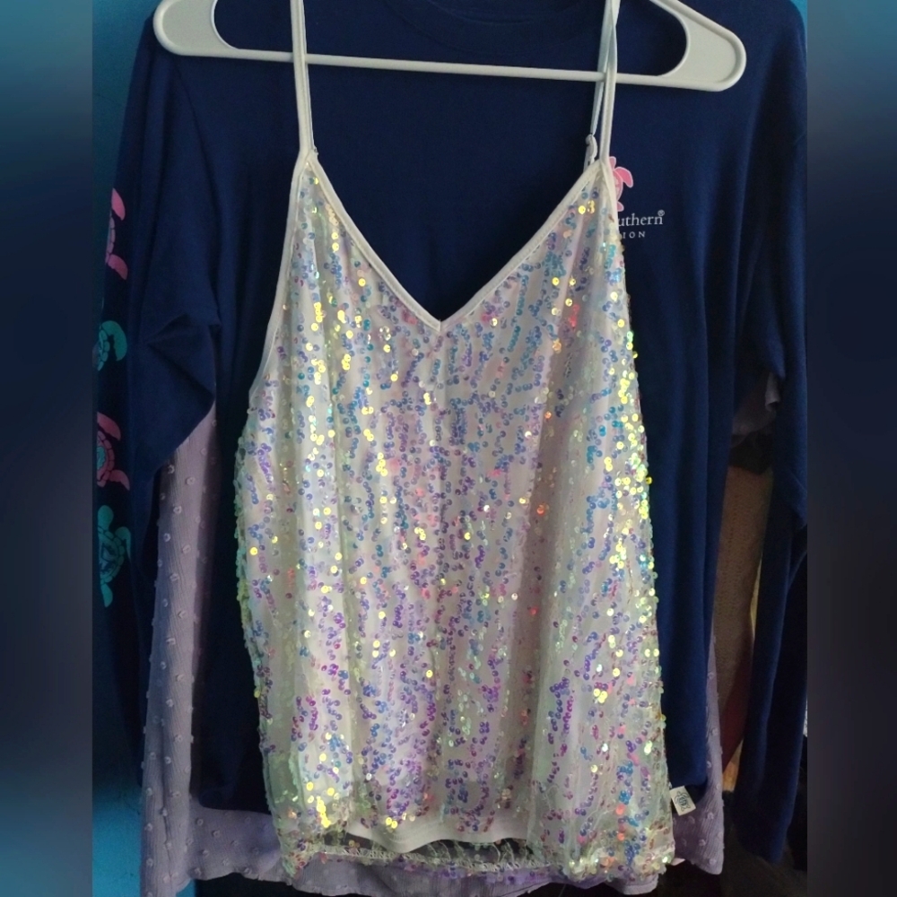 Moonlight Sequin Cami Top XL NWOT - Picture 2 of 3